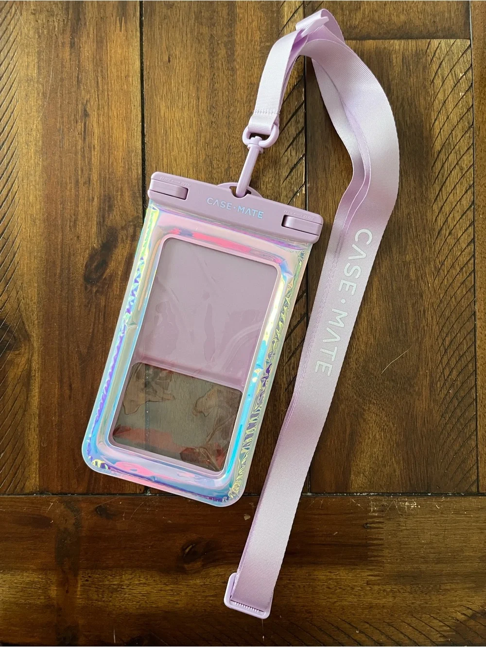 case-mate Iridescent Purple Waterproof Phone Pouch with Lanyard